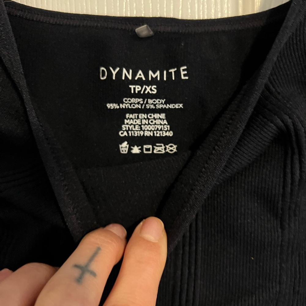 Dynamite Black Ribbed Sleeveless Tank Top - Picture 2 of 4